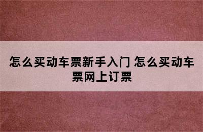 怎么买动车票新手入门 怎么买动车票网上订票